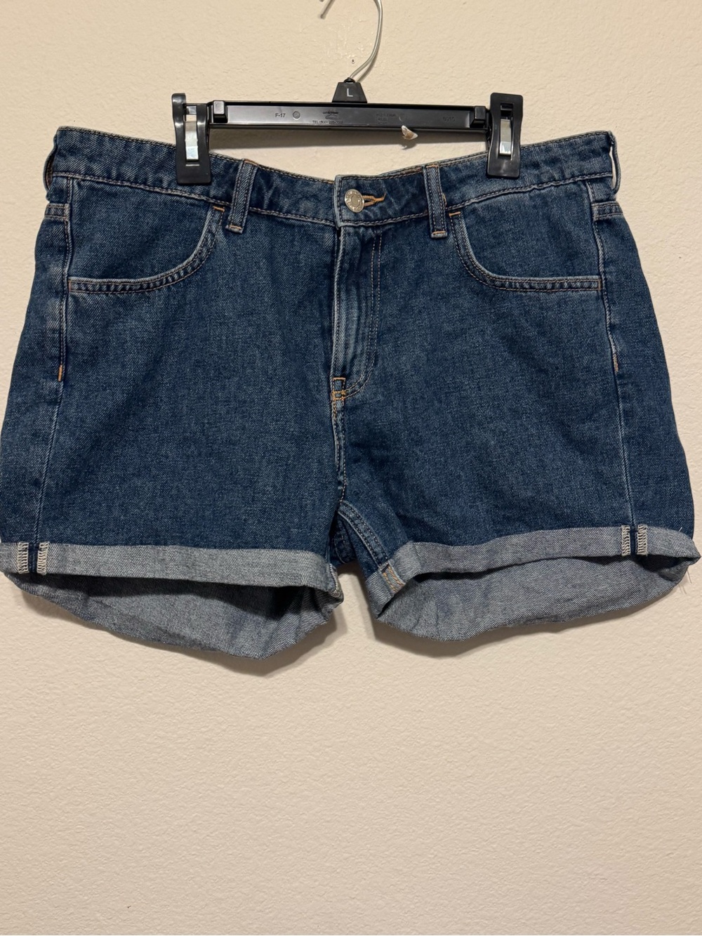 Classic Dark Blue Denim Roll-Cuff Women’s Shorts